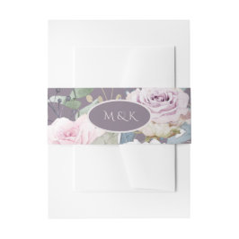 PAARSE ROZEN MONOGRAM UITNODIGINGEN WIKKEL