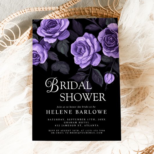 Paarse Rozen Moody Dark Gothic Vrijgezellenfeest Kaart