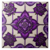 Paarse Rozen Mooi Modern Collectie Tegeltje (Voorkant)
