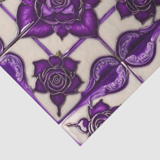 Paarse Rozen Mooi Modern Collectie Tissuepapier (Detail)