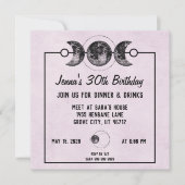 Paarse Rozen & Moons Fantasy verjaardagsuitnodigin Kaart (Voorkant)