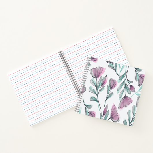 Paarse rozen notitieboek (Binnen)