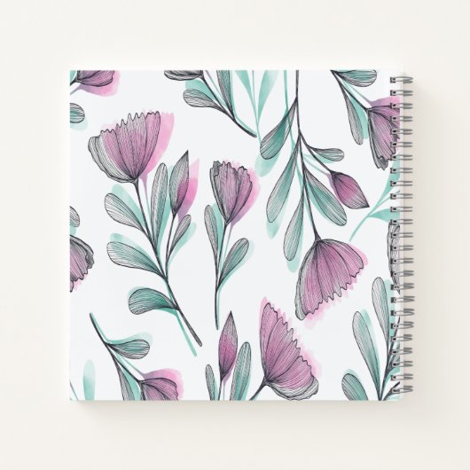 Paarse rozen notitieboek (Achterkant)