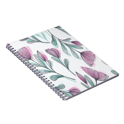 Paarse rozen notitieboek (Rechterzijde)