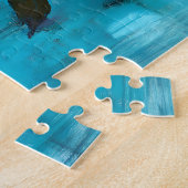 Paarse Rozen op blauw Legpuzzel (Zijkant)