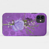 paarse rozen op damast Case-Mate iPhone case (Achterkant (horizontaal))