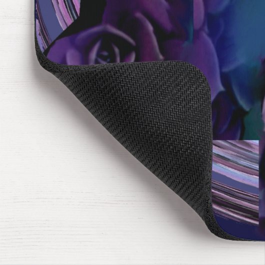 Paarse Rozen op het Royal Blue Pattern Muismat (Hoek)