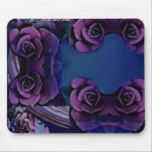 Paarse Rozen op het Royal Blue Pattern Muismat (Voorkant)