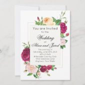 Paarse Rozen over het uitnodigen van een witte bru Kaart (Voorkant)