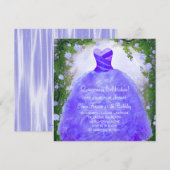 Paarse Rozen Paarse Quinceanera Uitnodigingen (Voorkant / Achterkant)