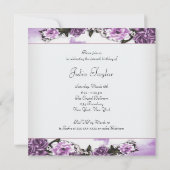 Paarse Rozen Paarse Sweet 16 Party Kaart (Achterkant)