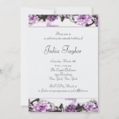 Paarse Rozen Paarse  Sweet Sixteen Party Kaart (Achterkant)