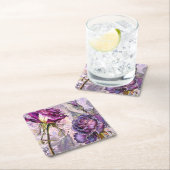 Paarse Rozen Papier Coasters Kartonnen Onderzetters (Insitu)