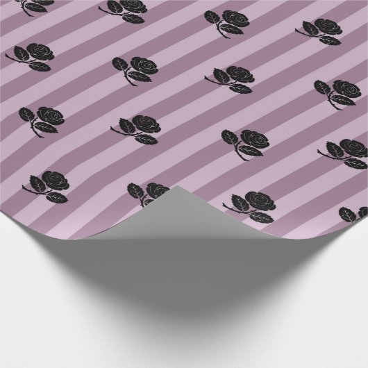  Paarse Rozen Patroon Cadeaupapier (Hoek)