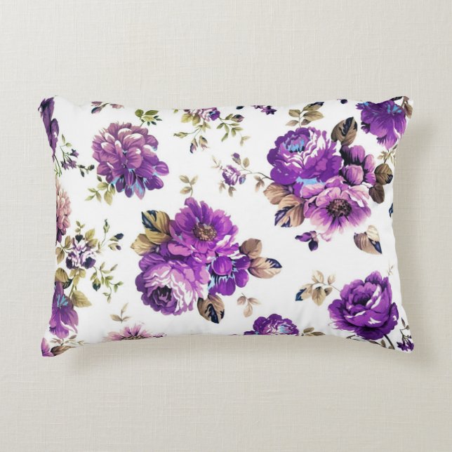 Paarse Rozen PolyesterSierkussen Accent Kussen (Voorkant)