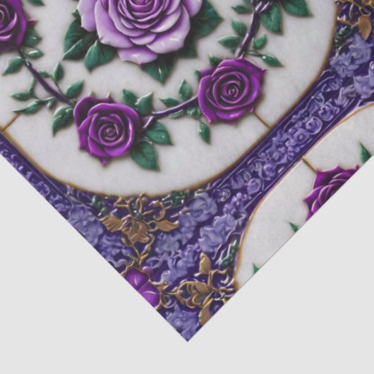 Paarse Rozen Populair Mooi Collectie Tissuepapier (Detail)