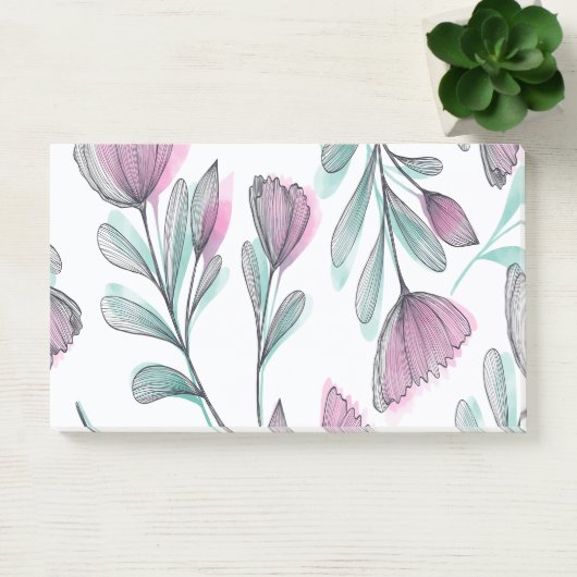 Paarse rozen post-it® notes (Kantoor)