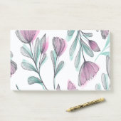 Paarse rozen post-it® notes (Op bureau)