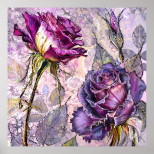 Paarse Rozen Poster
