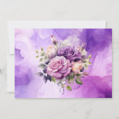 Paarse Rozen Repetitie Diner Uitnodiging (Achterkant)
