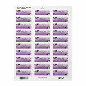Paarse Rozen Retouradreslabels Etiket (Full Sheet)