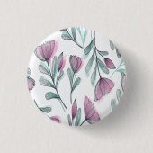 Paarse rozen ronde button 3,2 cm (Voorkant)