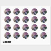  Paarse Rozen Ronde Sticker (Vel)