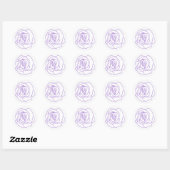Paarse Rozen Ronde Sticker (Vel)