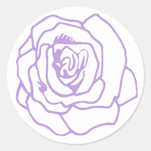Paarse Rozen Ronde Sticker (Voorkant)