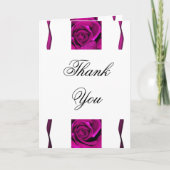 Paarse rozen rozen elegant bedankkaart (Voorkant)