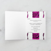 Paarse rozen rozen elegant bedankkaart (Binnen)