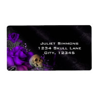 Paarse Rozen + schedel Gotische Gothic Fantasy Mag