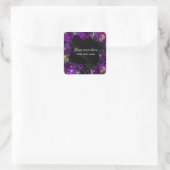 Paarse Rozen + Schedels Gothische Sticker Label (Tas)