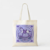 Paarse Rozen Schommelpaard Tote Bag (Achterkant)