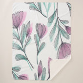 Paarse rozen sherpa deken (Voorkant)