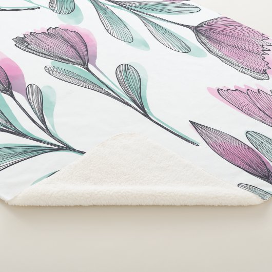 Paarse rozen sherpa deken (3/4)