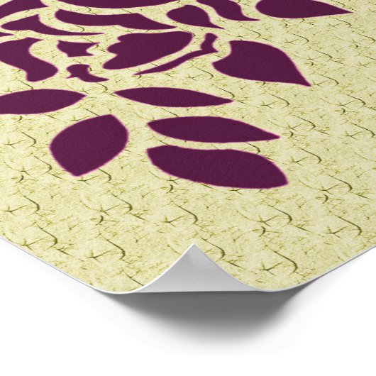 Paarse Rozen Stencil Art Floral Poster (Hoek)