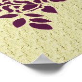 Paarse Rozen Stencil Art Floral Poster (Hoek)