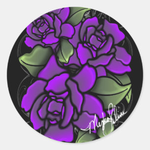 Paarse Rozen Stickers