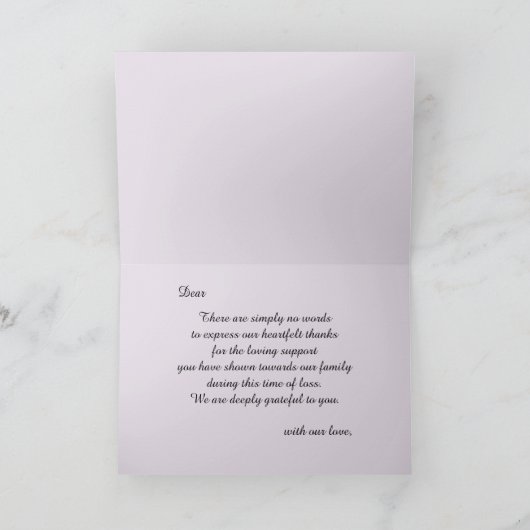 Paarse Rozen sympathie dank je kaart (Binnen)