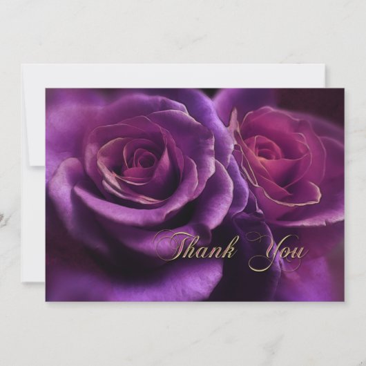 Paarse Rozen Sympathie Memorial Foto Bedankkaart (Voorkant)