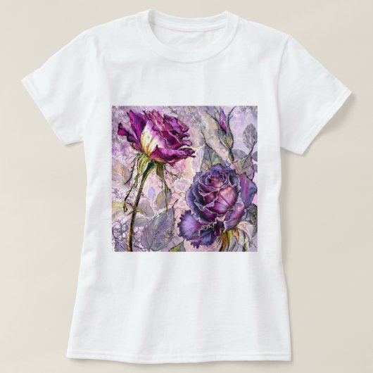 Paarse Rozen T-shirt (Design voorkant)