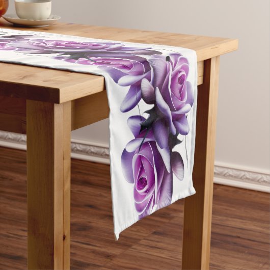 Paarse Rozen Table Runner Korte Tafelloper (Voorbeeld)