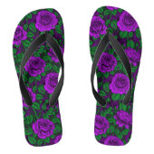 Paarse rozen teenslippers (Voetbed)