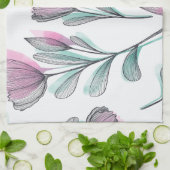 Paarse rozen theedoek (Gevouwen)