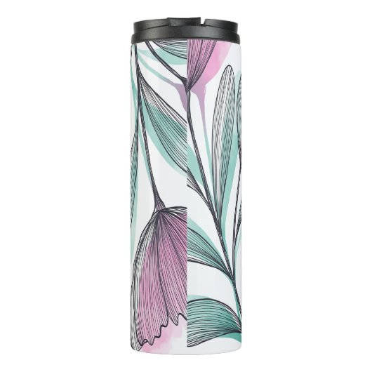 Paarse rozen thermosbeker (Achterkant)