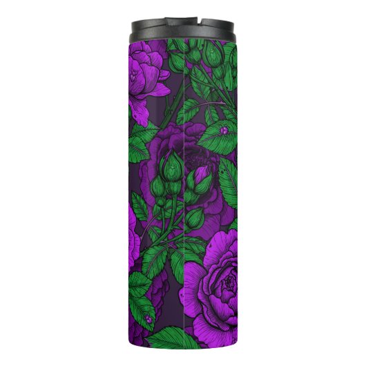 Paarse rozen thermosbeker (Achterkant)