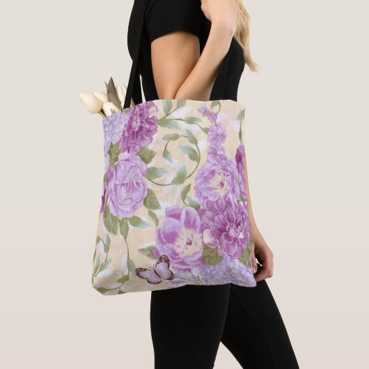 Paarse Rozen Tote Bag (Dichtbij)