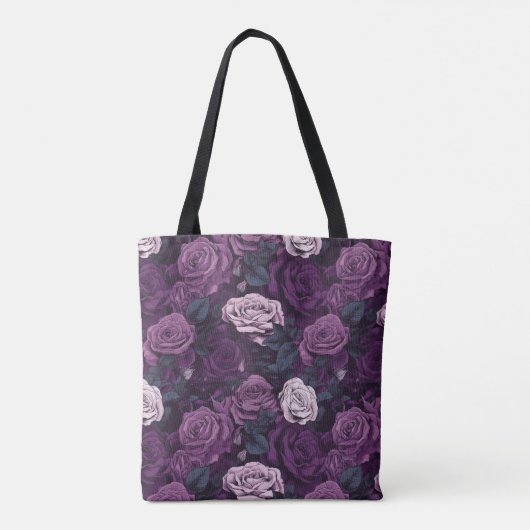 Paarse Rozen Tote Bag (Achterkant)