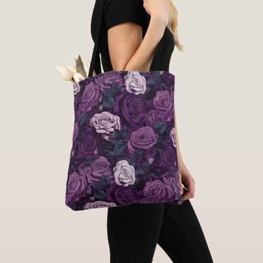 Paarse Rozen Tote Bag (Dichtbij)